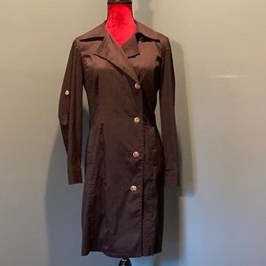 Ann Taylor Black Cotton Blend Coat Dress Size 6